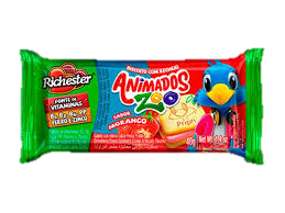 BISC RECH ANIMADOS QUADRADO 40G MORANGO