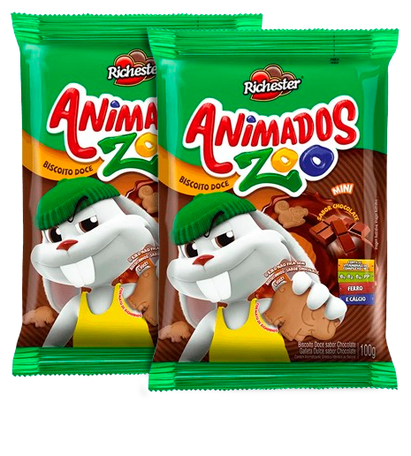 BISC ANIMADOS ZOO DOCE CHOCOLATE 100G