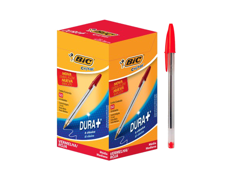 CANETA BIC CRISTAL VERMELHA C/50