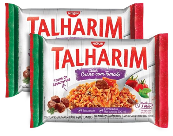 LAMEN NISSIN TALHARIM CARNE C/TOMATE 90G
