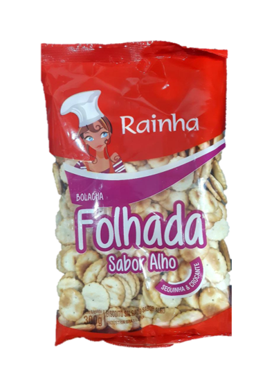 BISC RAINHA FOLHADA ALHO 300G