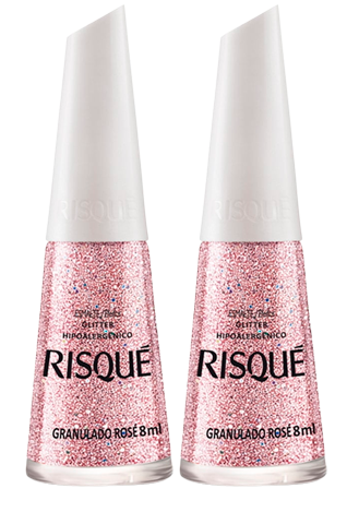 ESMALTE RISQUE EFEI GLITER GRAN ROSE 8ML