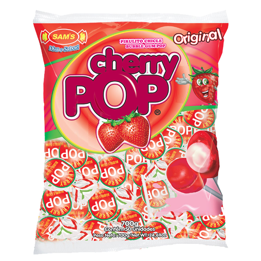 PIRULITO CHERRY POP MORANGO C/50