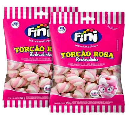 MARSHMALLOW FINI TORCAO ROSA/BRANCO 250G