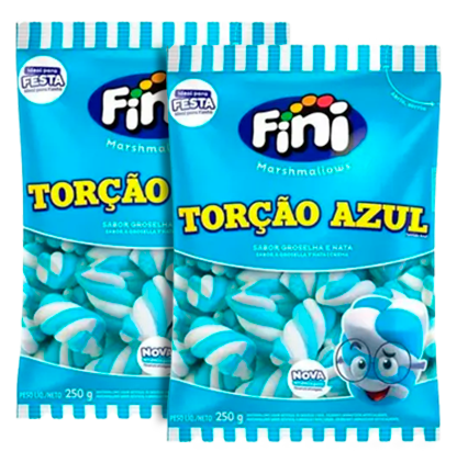 MARSHMALLOW FINI TORCAO AZUL/BRANCO 250G