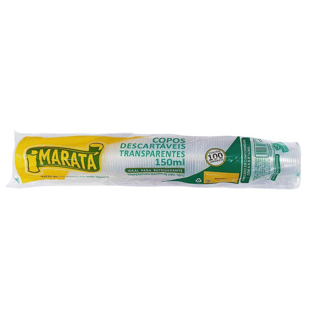 COPO MARATA TRANSPARENTE PS 100X150ML