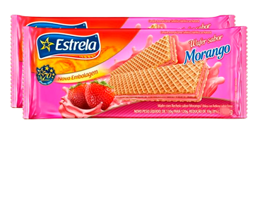 BISC WAFER ESTRELA 80G MORANGO