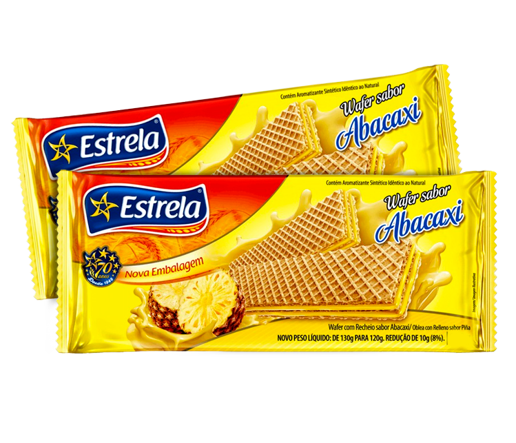 BISC WAFER ESTRELA 80G ABACAXI