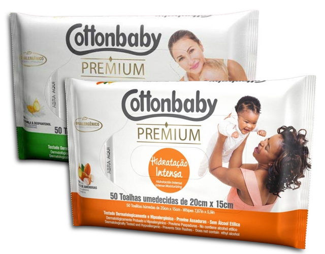 TOALHA UMED.COTTONBABY C/50 CUIDADO PELE
