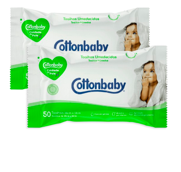 TOALHA UMED.COTTONBABY C/50 HIDRA INTEN