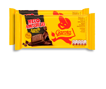 CHOC TAB GAROTO MEIO AMARGO 80G