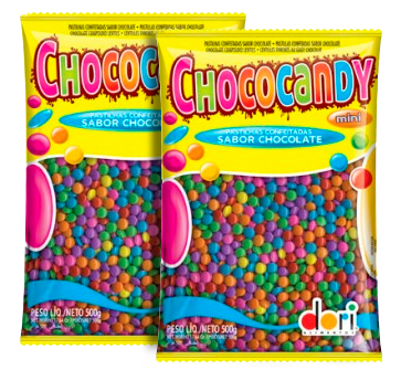 PASTILHAS CONFEITADAS CHOCOCANDY 500G