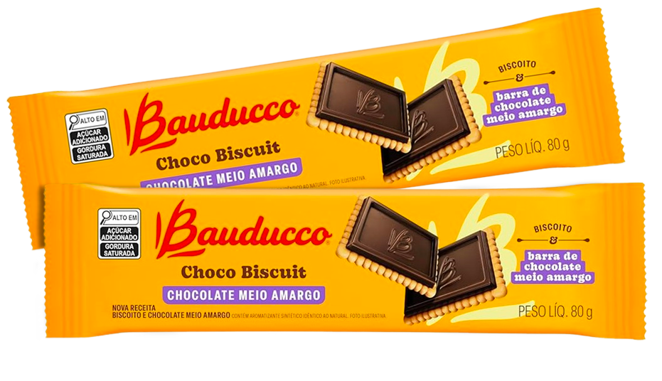 CHOCO BISCUIT BAUDUCCO MEIO AMARGO 80G