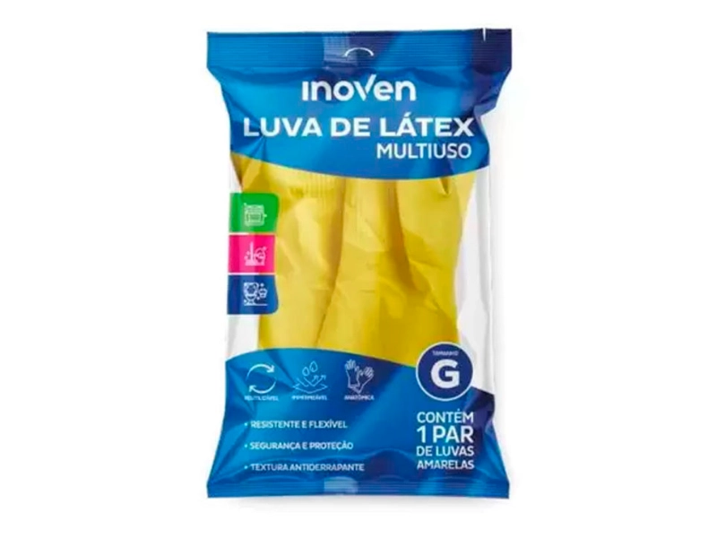 LUVA LATEX INOVEN AMARELA TAM/G