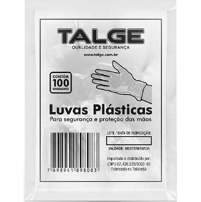 LUVA PLASTICA DESCARTAVEL C/100