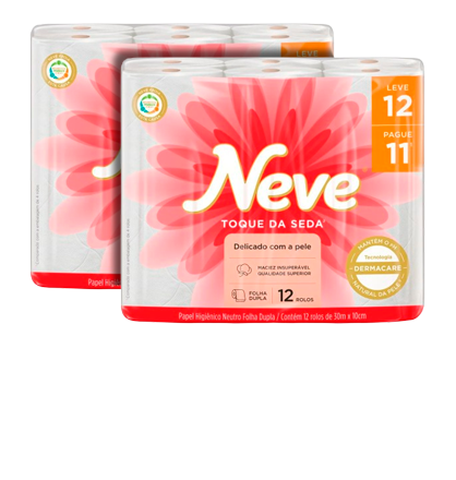PAPEL HIG.NEVE FOLHA DUPLA 12X30CM NEUTR