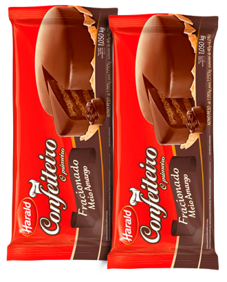CHOC BARRA CONF.HARALD ME. AMARGO 1,01KG