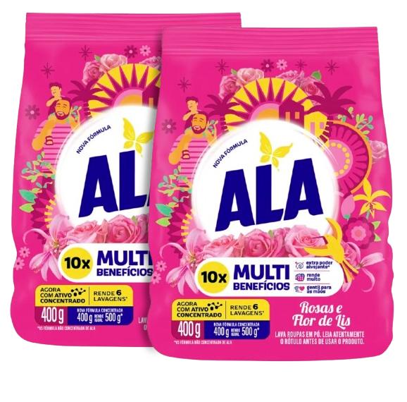 SABAO EM PO ALA 400G ROSAS E FLOR DE LIS