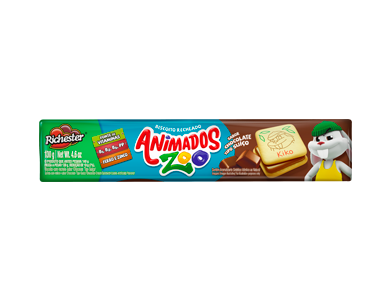 BISC RECH ANIMADOS QUADRADO 130G CHOC