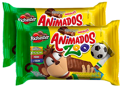 BISC ANIMADOS LEITE C/COBERTURA CHOC 40G