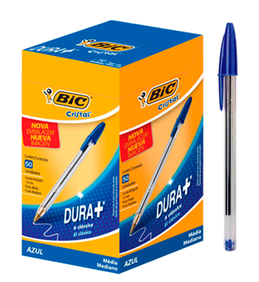 CANETA BIC CRISTAL AZUL C/50