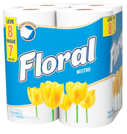 PAPEL HIG.FLORAL 8X30M NEUTRO