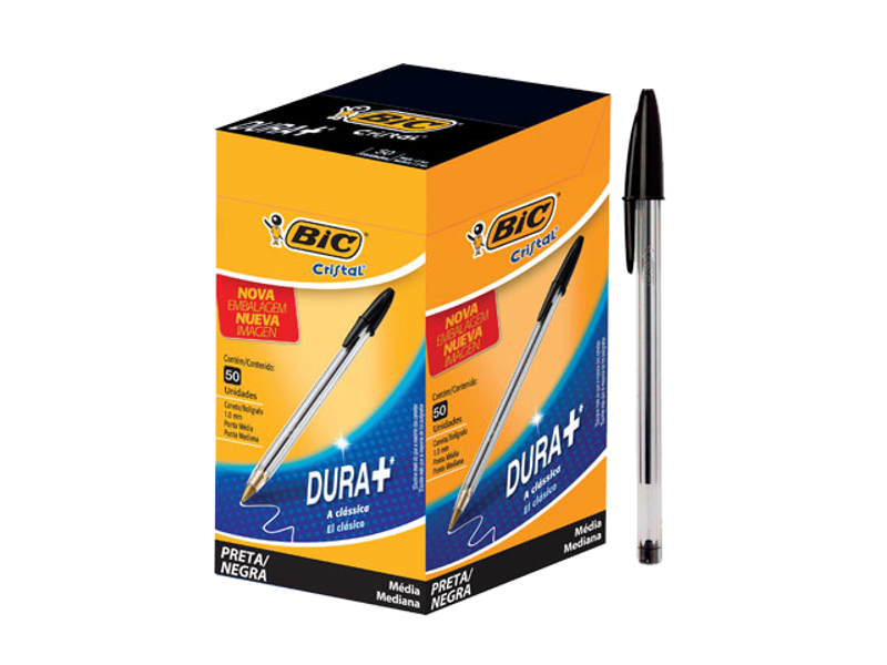 CANETA BIC CRISTAL PRETA C/50