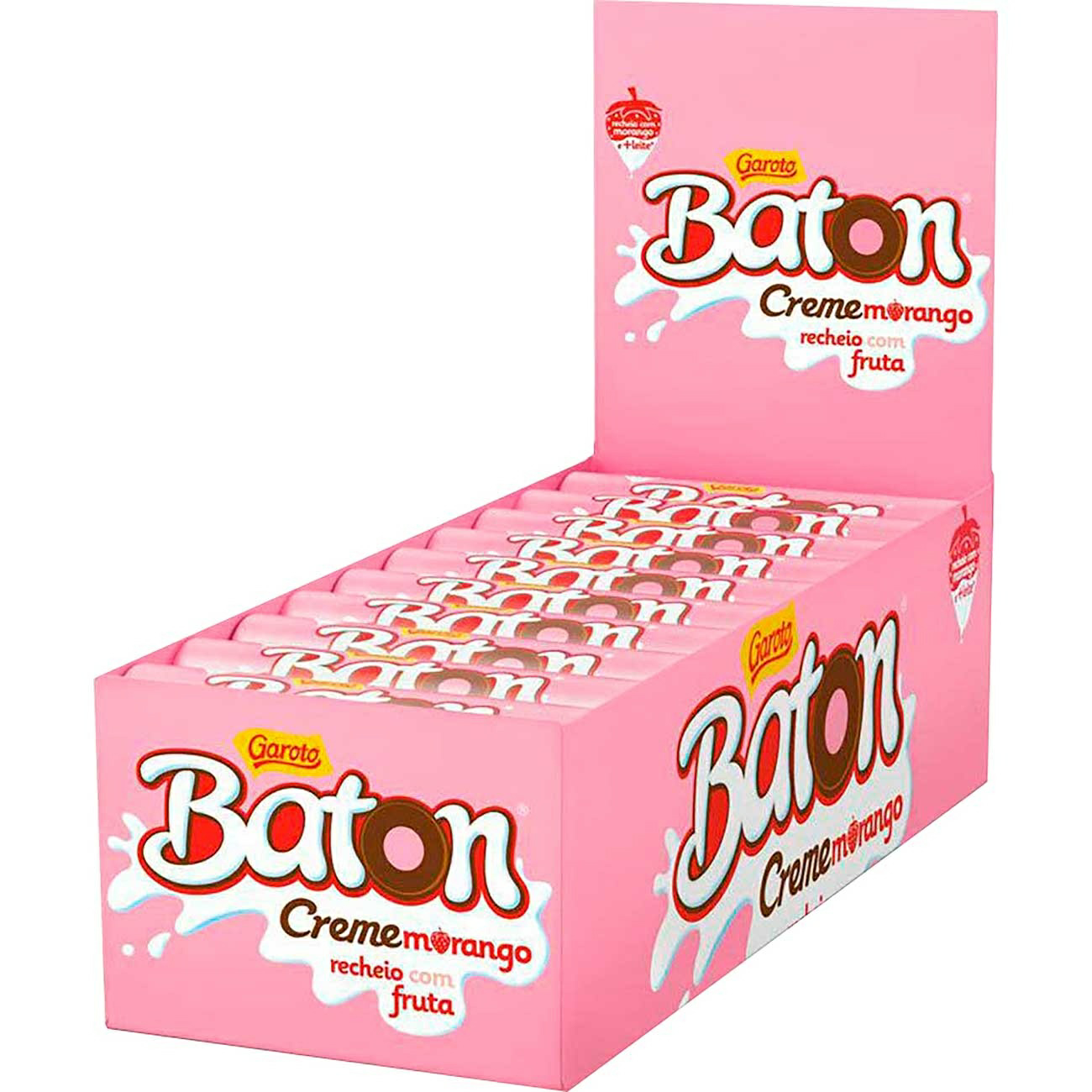 BATON GAROTO RECHEIO CREME MORANGO 16G