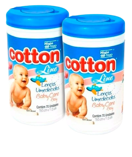 LENCOS UMED.COTTON LINE AZUL POTE C/70