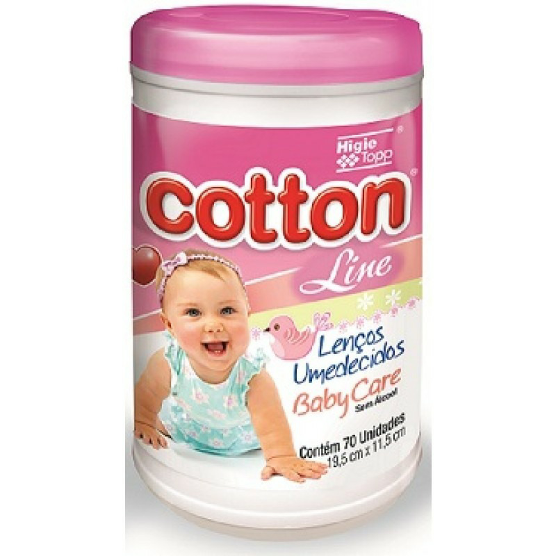 LENCOS UMED.COTTON LINE ROSA POTE C/70
